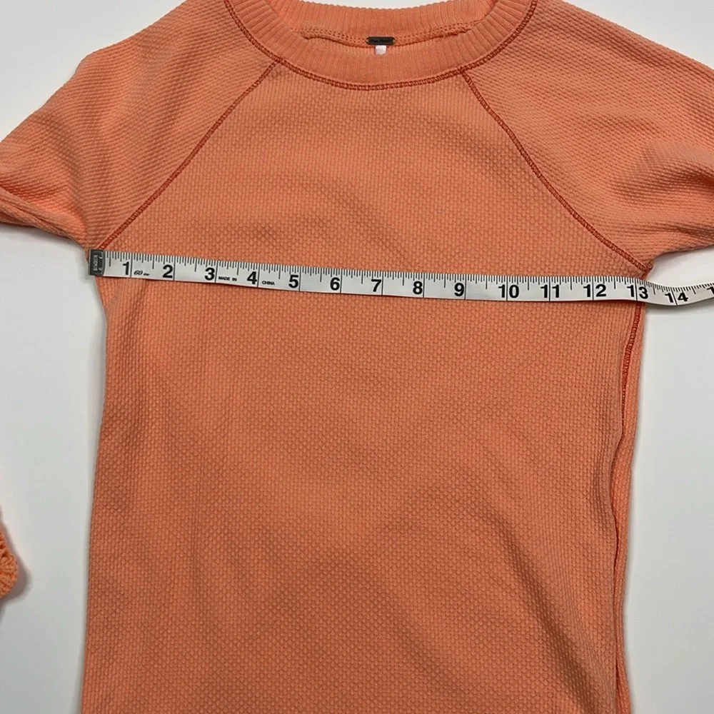 Free People in The Mix Cuff Thermal Top Desert Orange Combo Size XS